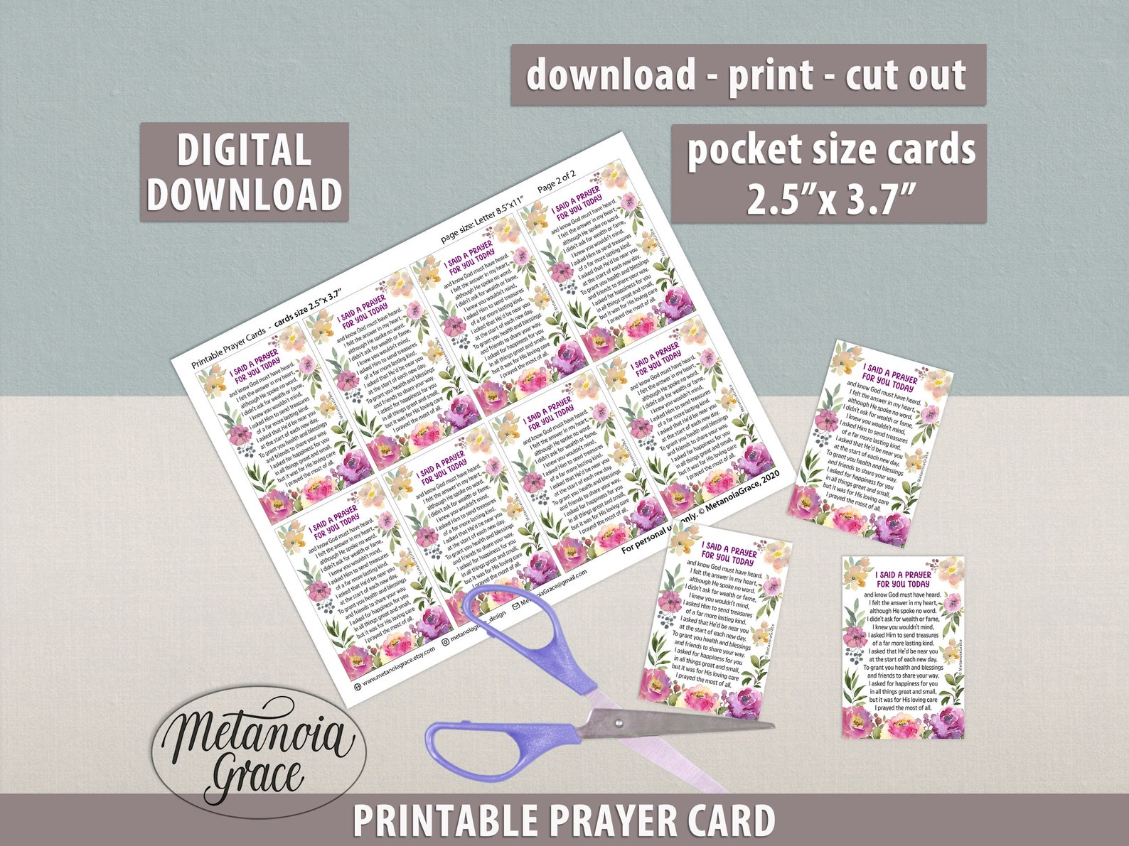 I Said a Prayer for You Today, Printable Prayer for Friend, Prayer Gift ...