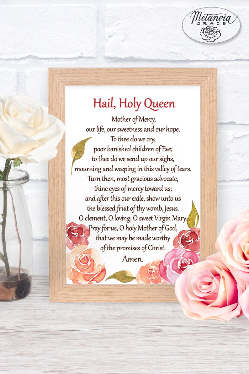 Hail Holy Queen Prayer Card Mother of Mercy prayer Salve | Etsy