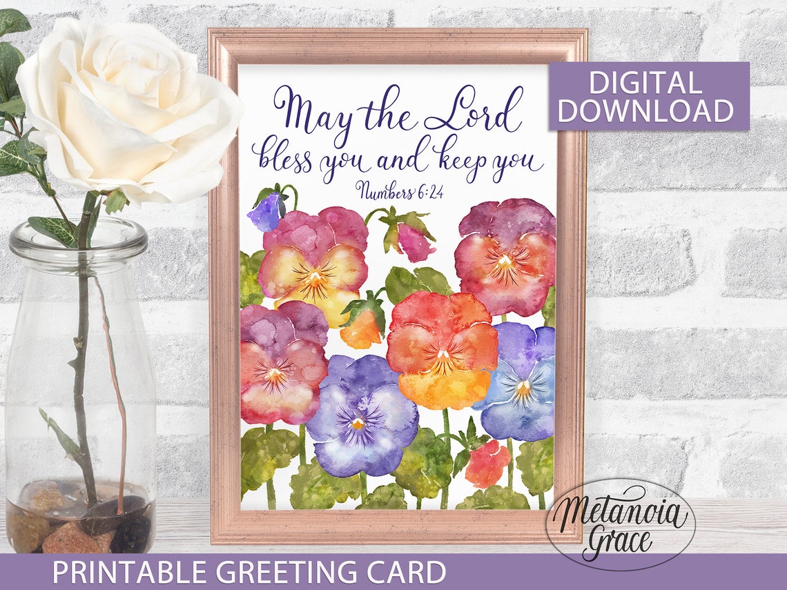 May the Lord Bless You and Keep You, Printable Blessing Note Card ...