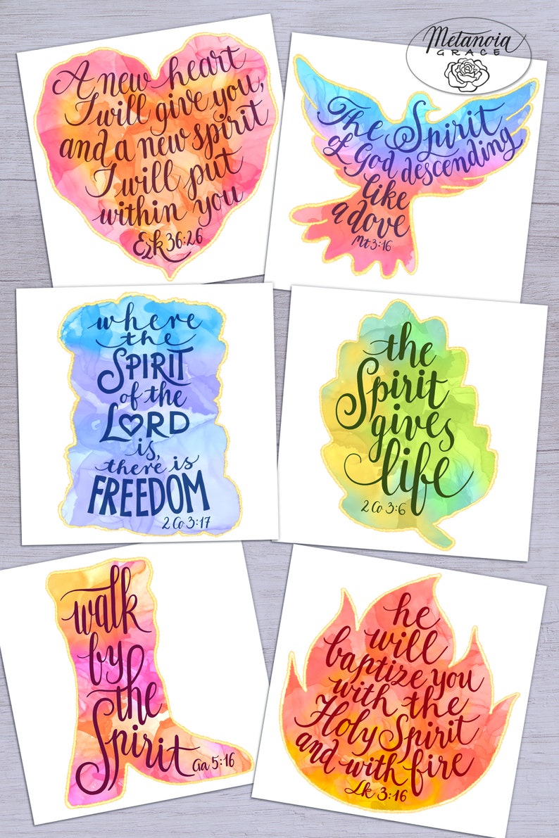 Holy Spirit Cards 6 Printable Holy Spirit Scripture Cards - Etsy UK
