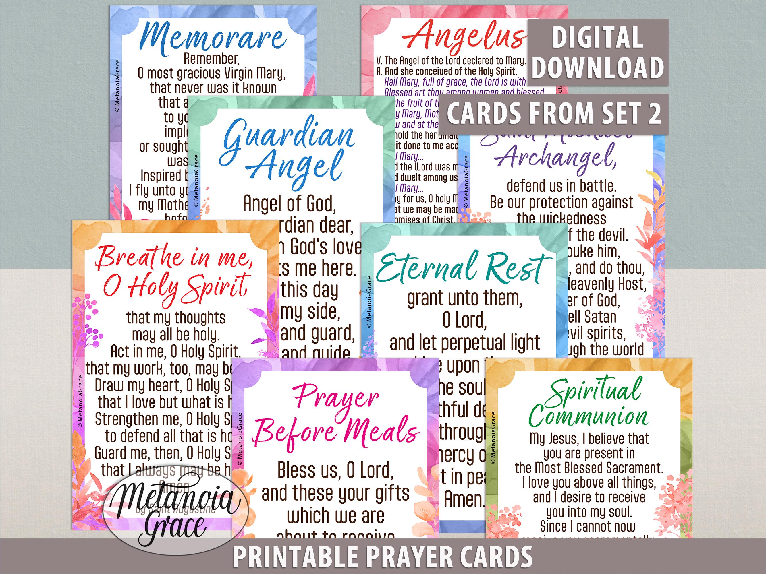 Popular Catholic Prayers Bundle, 16 Printable Prayer Cards, Daily ...