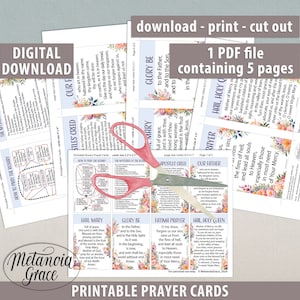 Printable Catholic Rosary Prayer Cards Set, How to Pray the Rosary ...