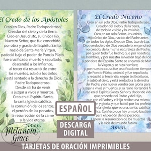 Cartes imprimables Credo espagnol, Credo de los Apostoles, Credo Niceno, El Credo, Creo en Dios, Simbolo de los Apostoles, téléchargement numérique