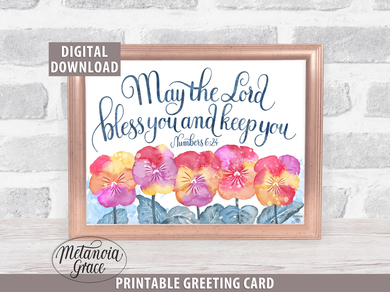 Printable Blessing Note Card, Numbers 6:24 Blessing, Aaron's Blessing ...