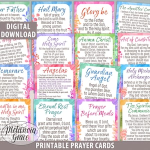 Popular Catholic Prayers Bundle, 16 Printable Prayer Cards, Daily Prayers, Common Prayers, Traditional Catholic Prayers, Digital Download