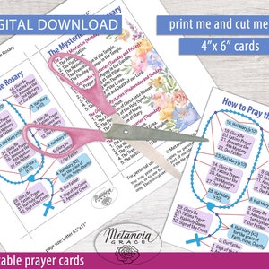 Printable Rosary Prayer Cards, Holy Rosary Diagram, Our Lady Rosary, How to Pray the Rosary ...