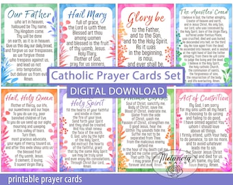 Popular Catholic Prayers, Traditional Prayer Cards, Printable Common Catholic Prayers, Apostles' Creed, Hail Holy Queen, Digital Download