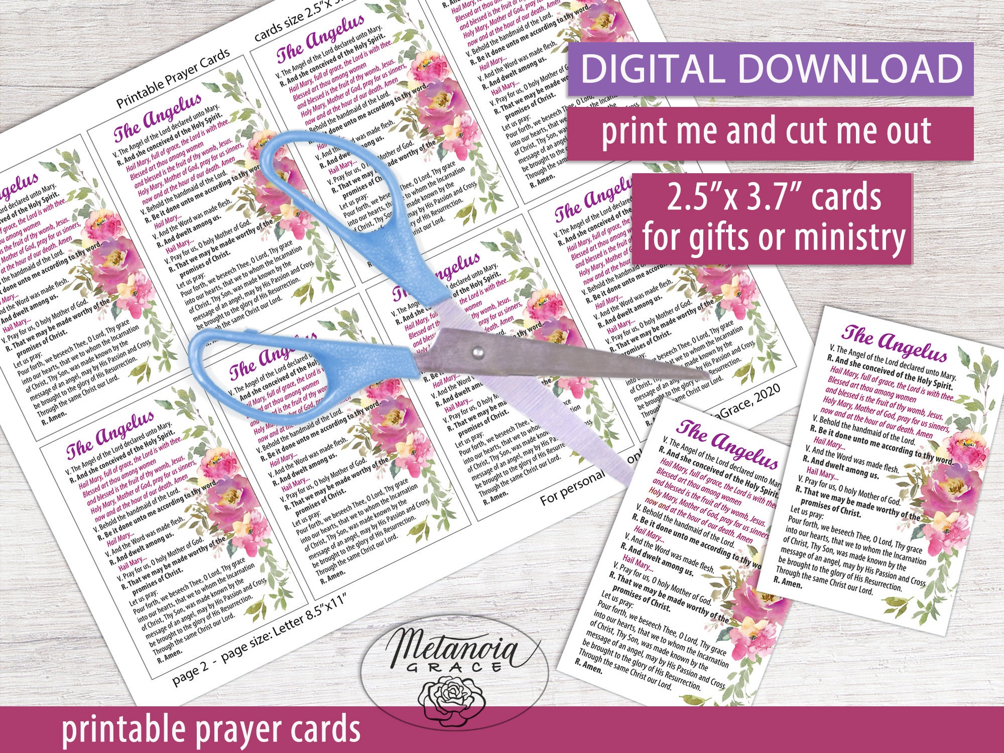 The Angelus Prayer Card the Angelus Holy Card the Angel of - Etsy Israel