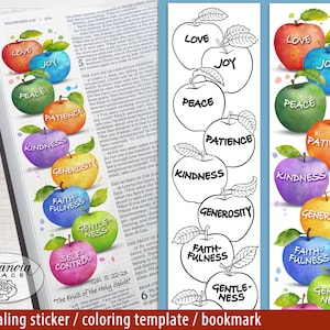Fruit of the Spirit Bible Journaling, Holy Spirit Bookmark, Coloring template Bible Margin, Holy Spirit traceable, Digital Download pdf file