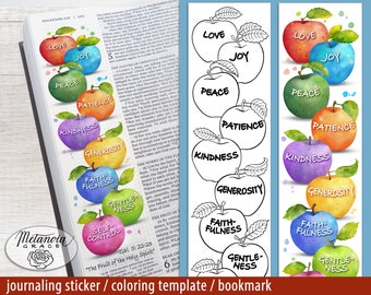 Fruit of the Spirit Bible Journaling, Holy Spirit Bookmark, Coloring template Bible Margin, Holy Spirit traceable, Digital Download pdf file