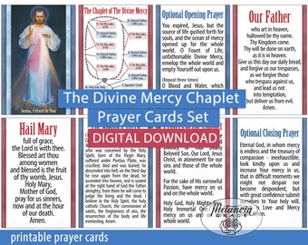 Chaplet of the Divine Mercy, How to Pray the Divine Mercy Chaplet, Printable Prayer Cards of the The Chaplet of Mercy, Digital Download pdf