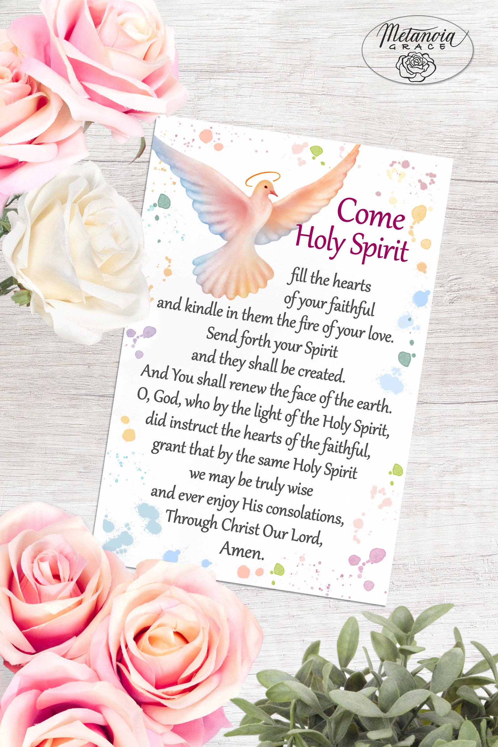 Come Holy Spirit Fill the Hearts of Your Faithful Pentecost - Etsy