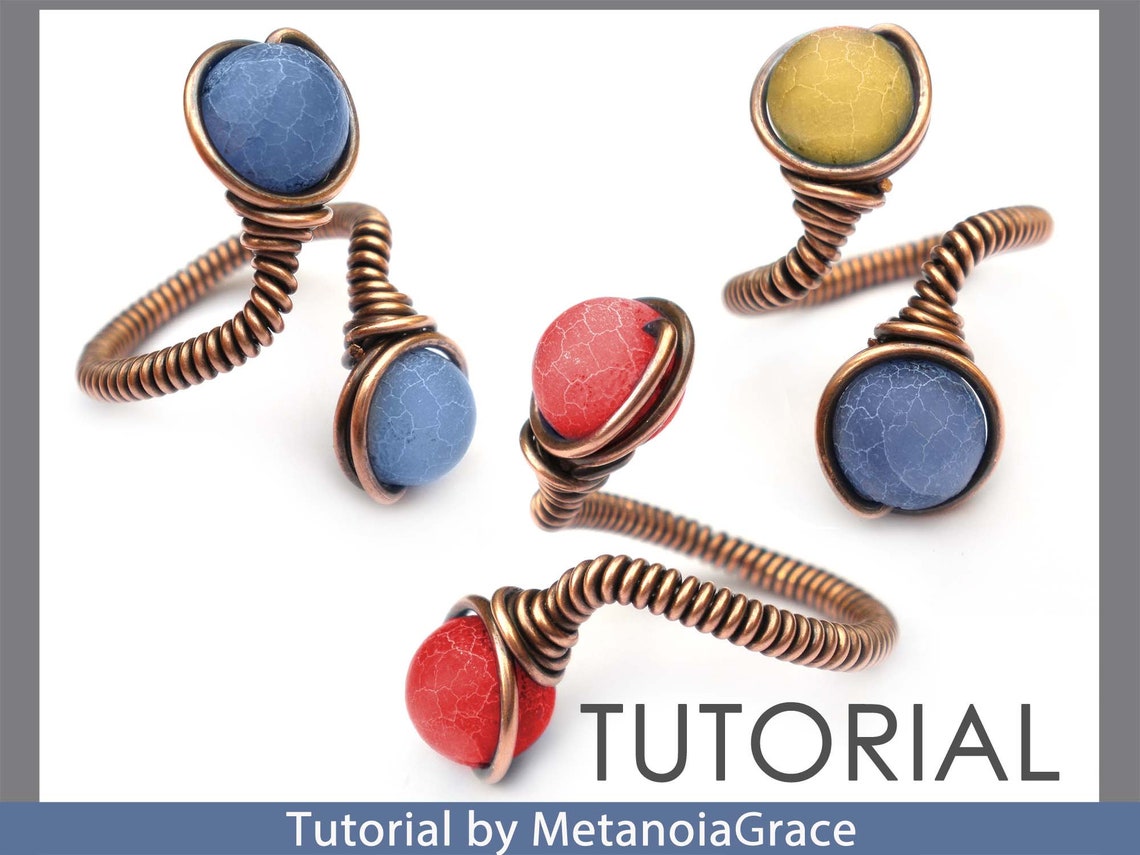 Wire Jewelry Tutorial Beaded Ring Tutorial Wire Wrapping Etsy