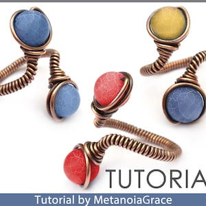 Wire Jewelry Tutorial, Beaded Ring Tutorial, Wire Wrapping Tutorial, Beading Ring Tutorial, Wire Ring Pattern, Adjustable Ring Tutorial