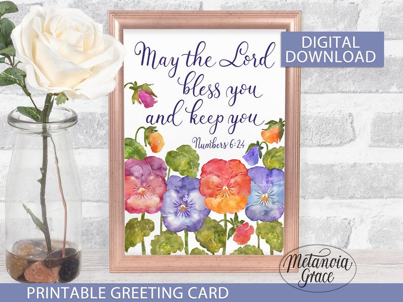 May the Lord Bless You and Keep You, Printable Blessing Note Card ...