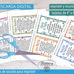Spanish Rosary Printable Prayer Cards, How to Pray the Rosary, Tarjetas ...
