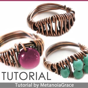 Beaded Ring Tutorial, Wirework Ring Tutorial, Bague Ring Tutorial, Wire Ring Pattern, Wire Ring Instructions, Wirewrapping Tutorial