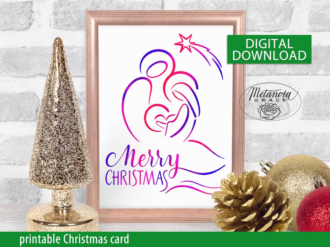 Printable Christian Christmas Cards Set of 3 Religious - Etsy