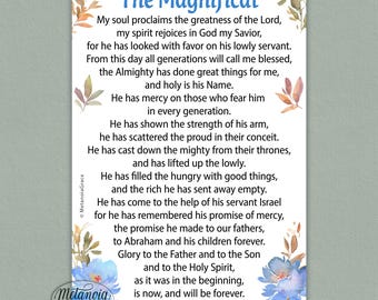 The Magnificat Printable Prayer Card, Song of Mary, Canticle of Mary, Marian Devotion, Daily Liturgy, Faith Card, Digital Download, PDF file