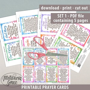 Popular Catholic Prayers Bundle, 16 Printable Prayer Cards, Daily ...