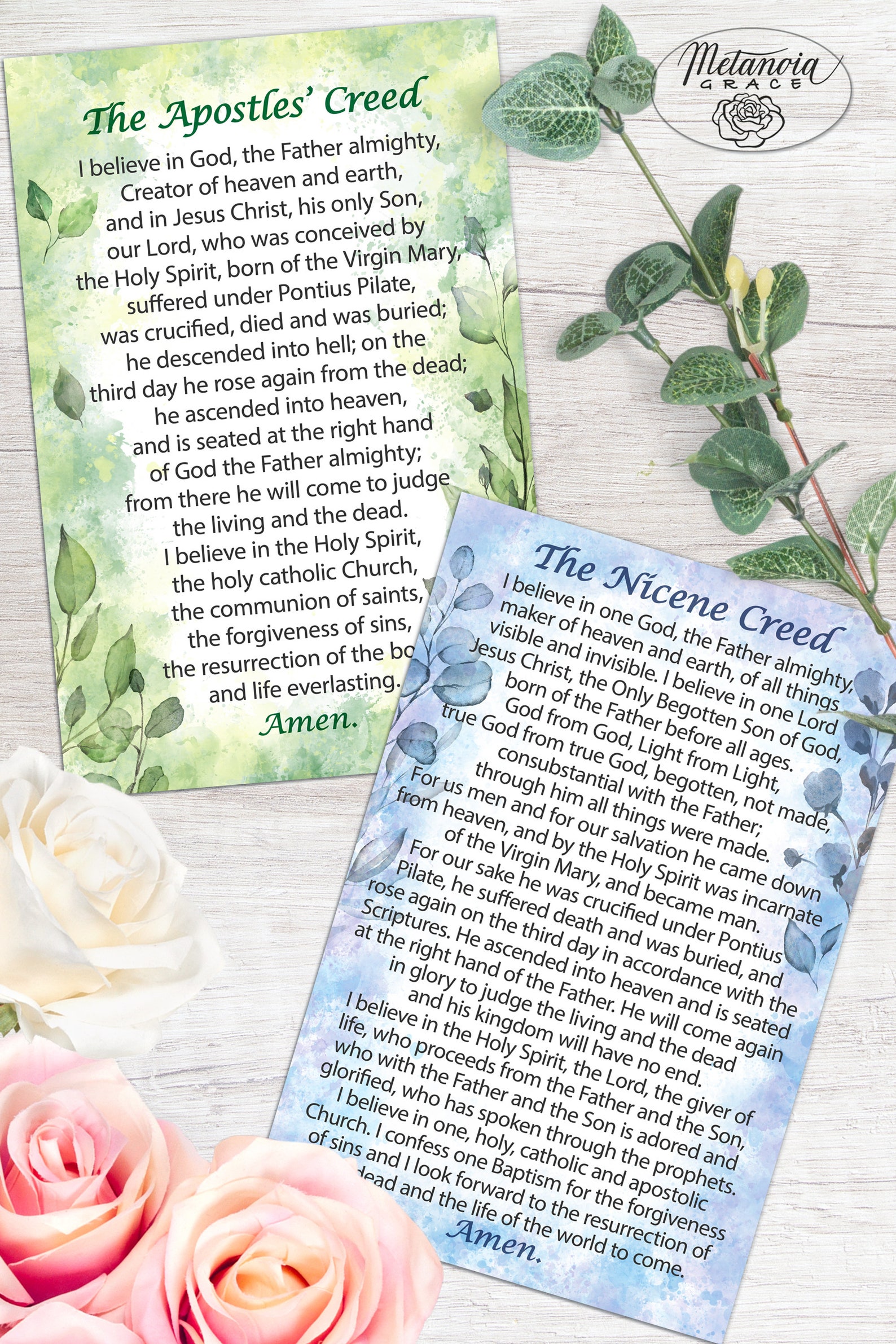 Nicene Creed Apostles Creed I Believe in God Prayer Creed Etsy