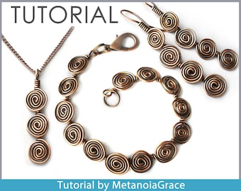 Tutorial de Joias em Arame, Tutorial de Enrolamento de Arame, Tutorial de Brincos Longos, Tutorial de Pingente, Tutorial de Pulseira, Ganchos de Brinco, Joias em Espiral