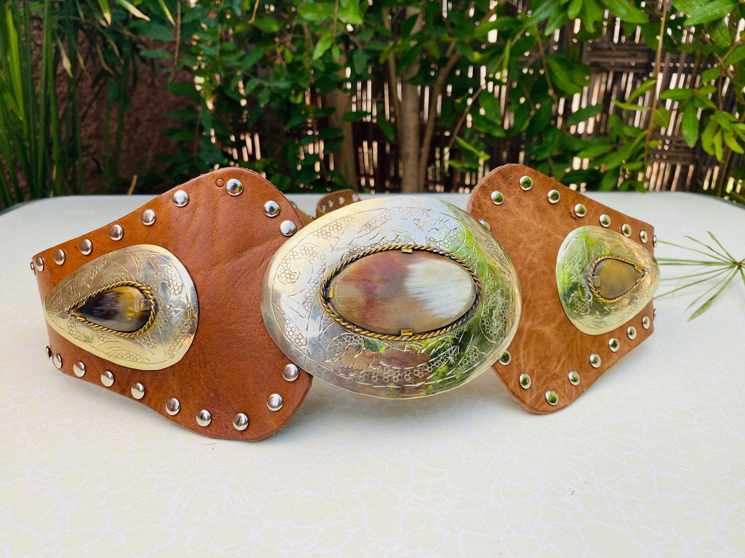 Vintage Moroccan Leather Brass Medallion Adjustable Belt moroccan belt products for sale | eBay main image 3