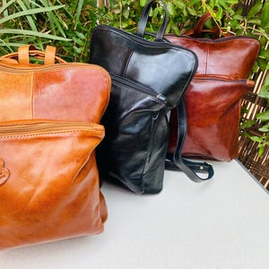 Unisex Leather Backpack | Full-Grain Handmade Travel Bag | Boho School or Work Bag | Gift for Him & Her.