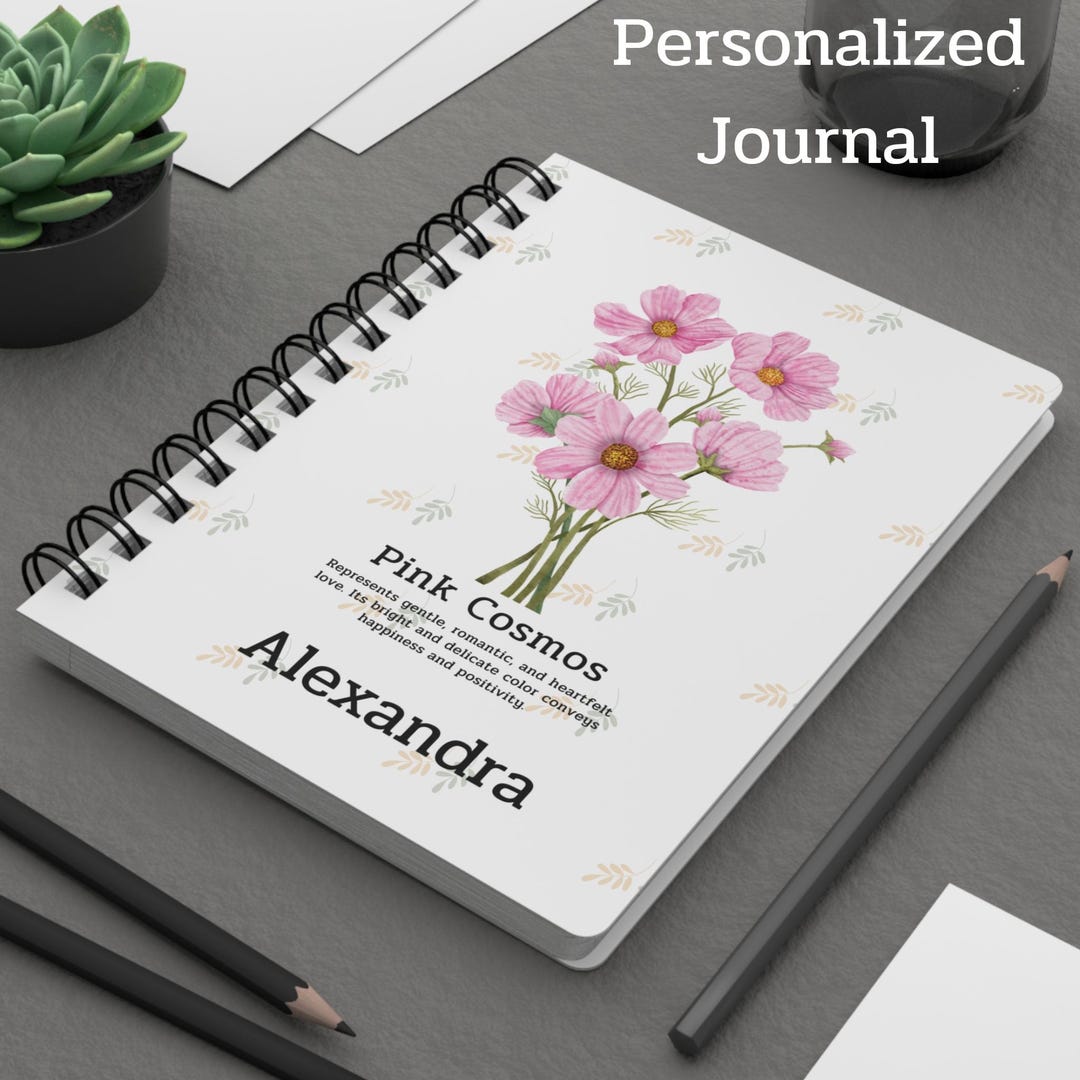 Your Name and Favorite Flower Personalized Journal, 5x7in Journal ...