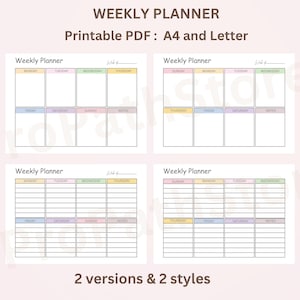 Weekly Planner Printable, Weekly Planner To Do List, Weekly Schedule for Kids, Undated Weekly Schedule Template, Week School Schedule PDF