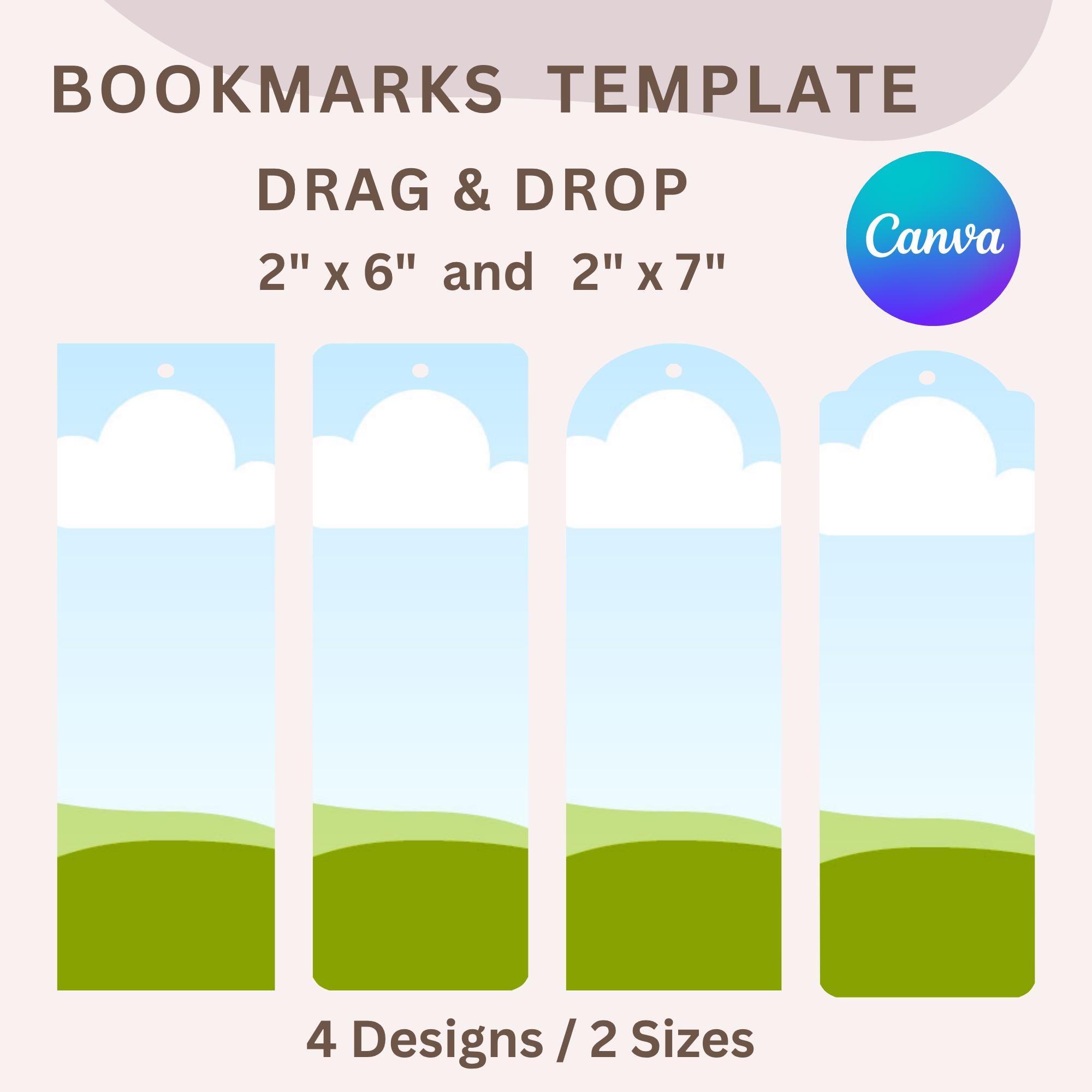 Printable Bookmark Template: DIY Custom Design, Canva Editable (A4 ...