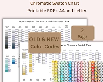 Ohuhu Honolulu 320 Marker Swatch Chart: Old & New Codes (PDF) 2 Seiten