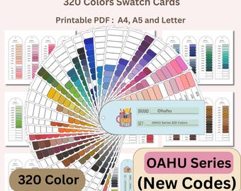 Ohuhu Oahu Marker Swatch Cards, 320 Farbkarte (PDF Download A4/A5/Letter Size)