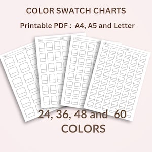 Printable Coloring Swatch Chart, Alcohol Marker Color Sheet, Small Size, Alcohol Marker Swatch Chart, Digital Color Swatch Template