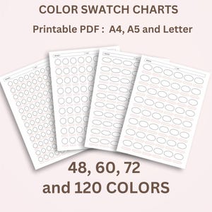 Color Swatch Chart Printable, Alcohol Marker Swatch Chart, color organizer Chart, Swatch Chart Sheet Template, Digital Color Swatch Template