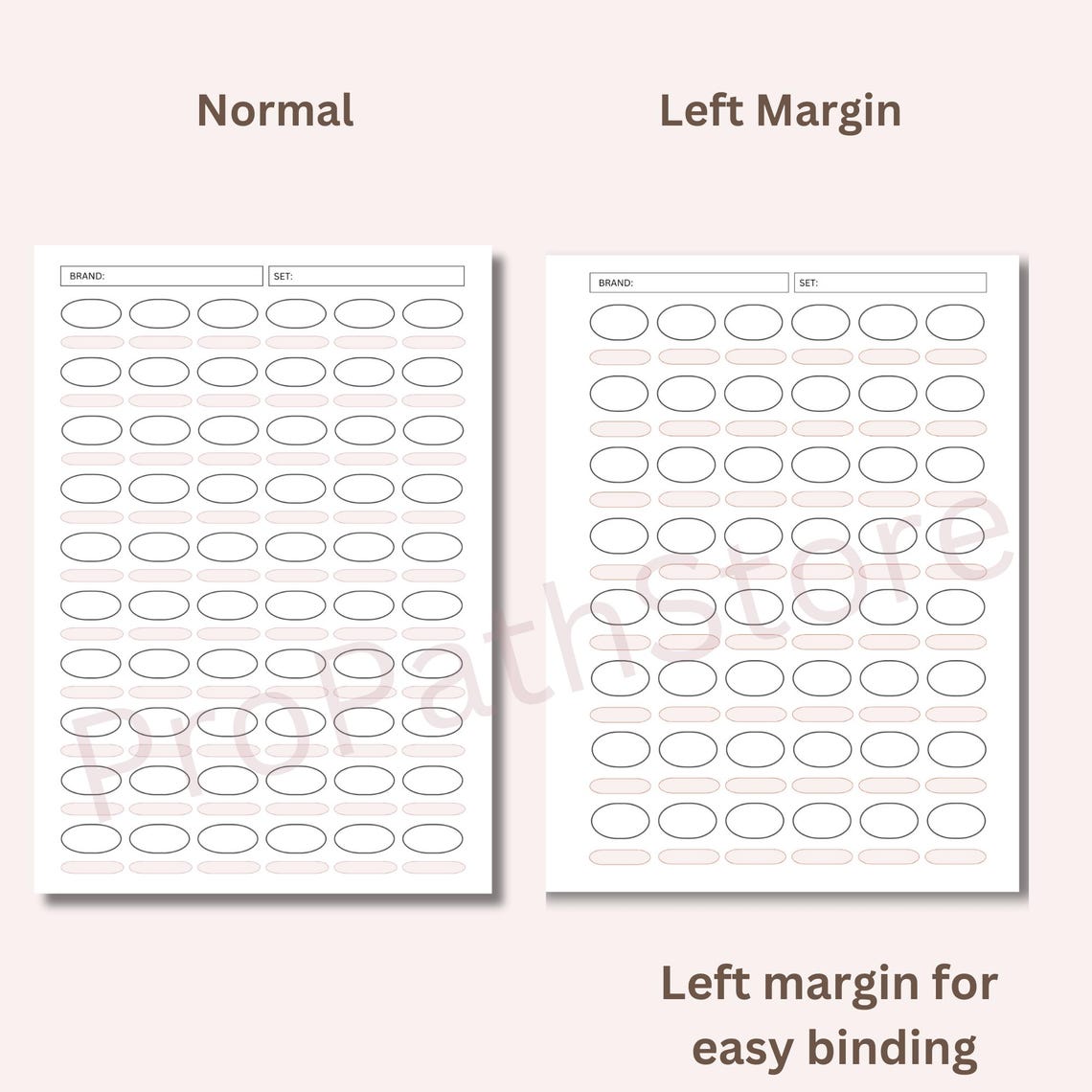 Alcohol Marker Swatch Chart Color Organizer Template (digital Download