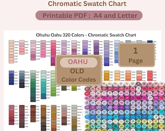 Ohuhu Oahu 320 Marker Swatch Chart: Farbreferenz zum Ausdrucken (PDF Download A4 / Letter Size)
