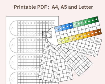Alkohol Marker Musterkarten PDF — 20 Farben pro Karte, für Schlüsselanhänger geeignet, A4 / A5 / US Letter