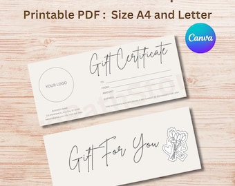 Bearbeitbare Geschenkgutschein-Vorlage: DIY Business Voucher (8.5x3.5 in, Templett Access)