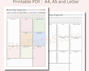 Arbeitstage-Planer: Printable: tägliche Produktionsplaner (A4/A5/Letter PDF Digital Download)