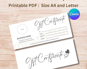 Bearbeitbare Geschenkgutschein-Vorlage: DIY Business Voucher (8.5x3.5 in, Templett Access)