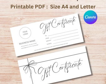 Bearbeitbare Geschenkgutschein-Vorlage: DIY Business Voucher (8.5x3.5 in, Templett Access)