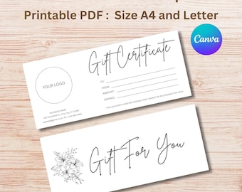 Bearbeitbare Geschenkgutschein-Vorlage: DIY Business Voucher (8.5x3.5 in, Templett Access)