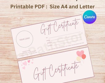 Bearbeitbare Geschenkgutschein-Vorlage: DIY Business Voucher (8.5x3.5 in, Templett Access)