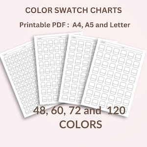 Alkohol Marker Swatch Chart, druckbare Farbkarte, Copic Marker Swatch, digitale Farbmustervorlage, druckbare Swatch Chart, Swatch Test