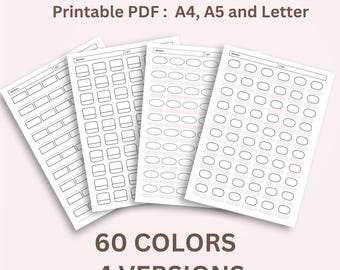 Tabla de muestras de color imprimible para marcadores de alcohol (descarga digital)