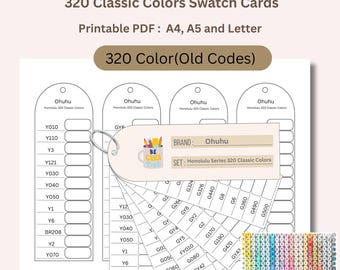 Ohuhu 320 Marker Musterkarten: Farbkarte der Honolulu-Serie (druckbare PDF)