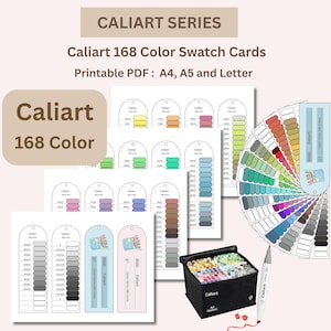 Caliart 168 Color Swatch Cards | Visual Gradient Template (Printable PDF)