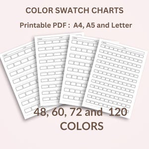 Printable Coloring Swatch Chart, Digital Color Swatch Template, Printable Swatch Chart for Alcohol Markers, Marker Color Sheet, Marker Test