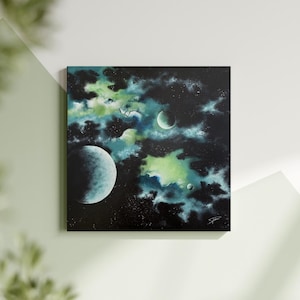 Original Galaxy Painting - Acrylic Painting - Planet Painting - Space Painting - Decorative Painting - Handmade Painting